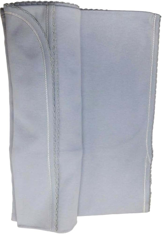 Carlino Baby Blanket In Chambray, Large Cotton Swaddle