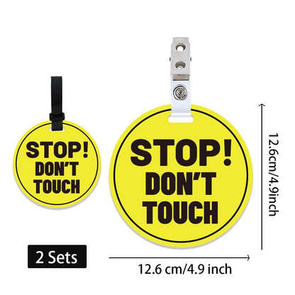 Pligreat Yellow Don't Touch Baby Signs (2 Pack) for Stroller and Car Seat