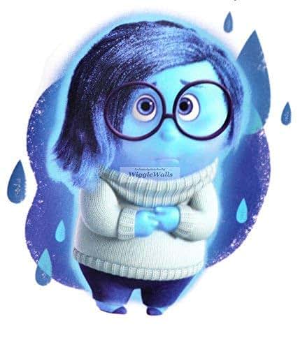 WiggleWalls 3x4 Inch Sadness Blue Inside Out Movie Peel And Stick Vinyl Wall Decal Sticker
