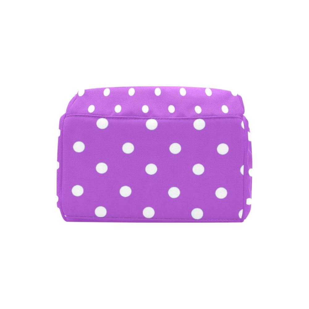 NZOOHY Personalized Diaper Bag Backpack with Custom Name Polka Dots Bow Purple (photo 4)