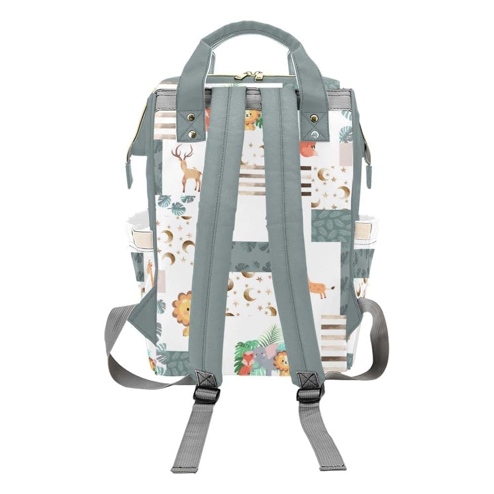 YallLocoMo Personalized Jungle Animal Diaper Bag Backpack Large Capacity (photo 2)