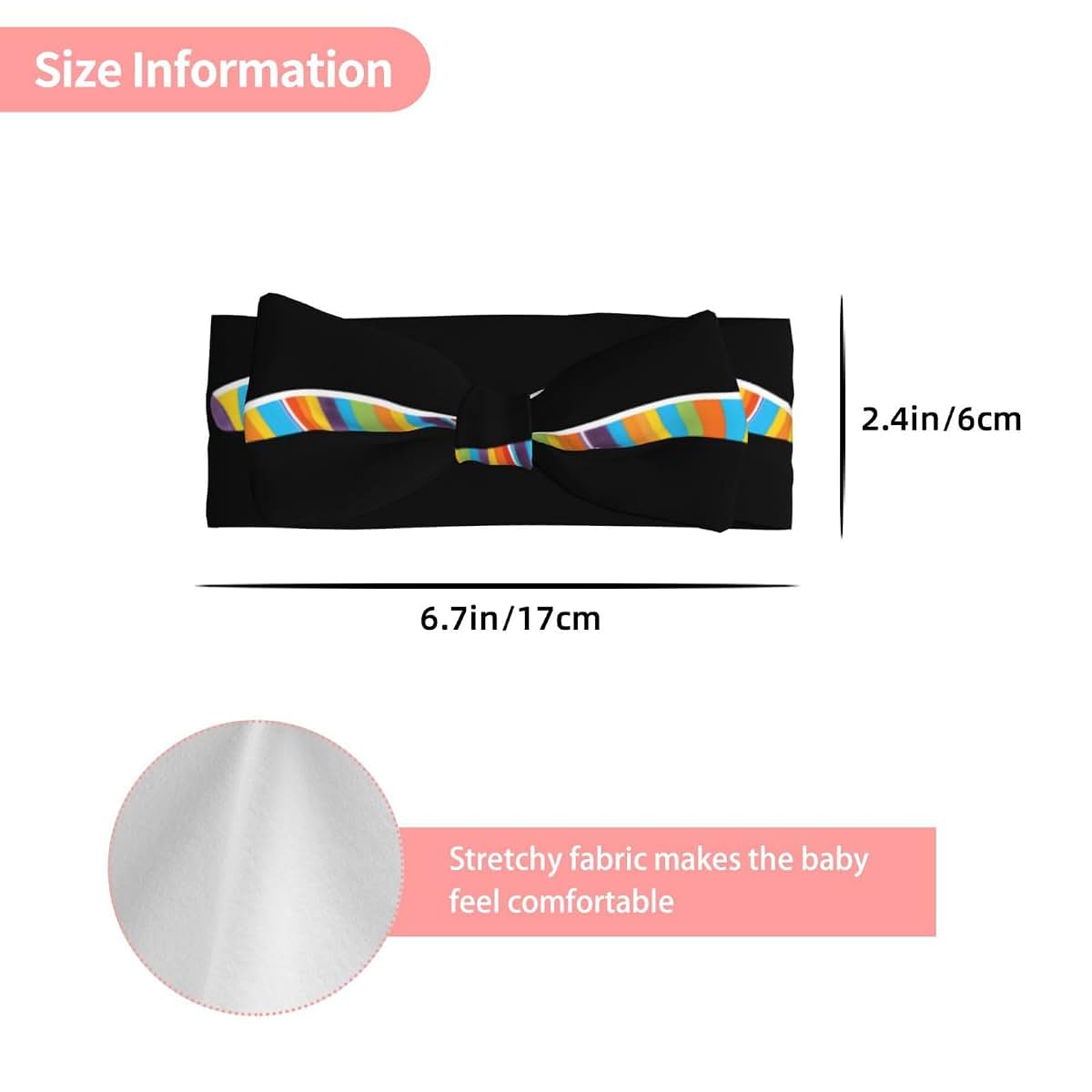 GGNKDL Colorful Caterpillar Printing Baby Bow Headband (photo 3)