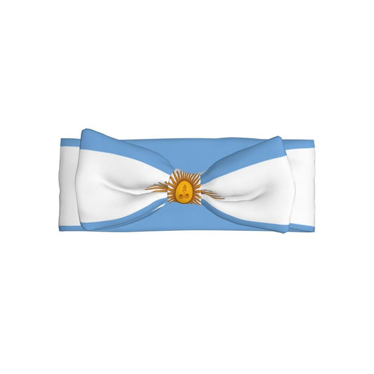 WBQLSL 0-6 Months Baby Bow Hairband for Newborn, Infant, Toddler, Elastic Bow Headband, Argentine flag Decorative