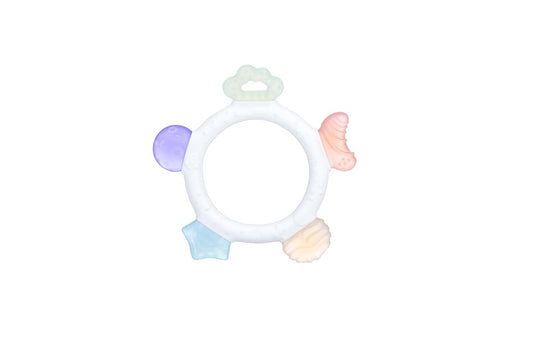 GiliGums Cosmo Ring Teether – 100% Food Grade Silicone Baby Teething Toy | Multi-Textured Sensory Shapes for Gum Relief