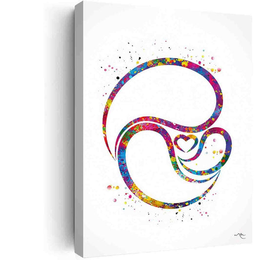 DAVUD Farmhouse Living Room Decor Wall,Mother and Baby Watercolor Print Breastfeeding Mom Newborn Doula Pregnancy Gift