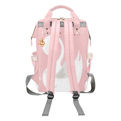 NZOOHY Love White Swans Personalized Diaper Bag Backpack Custom Name Text Backpack Nappy Bag Mommy Bag for Girl Boy (photo 2)