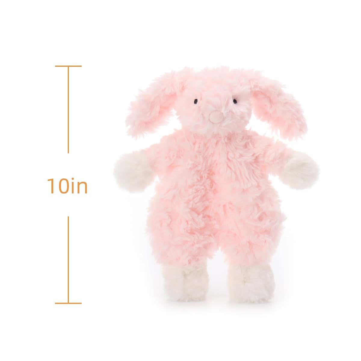 Apricot Lamb Pink Flower Bunny Rabbit Security Blanket Soft Loveys For Babies, 10 Inches For Infant And Toddlers