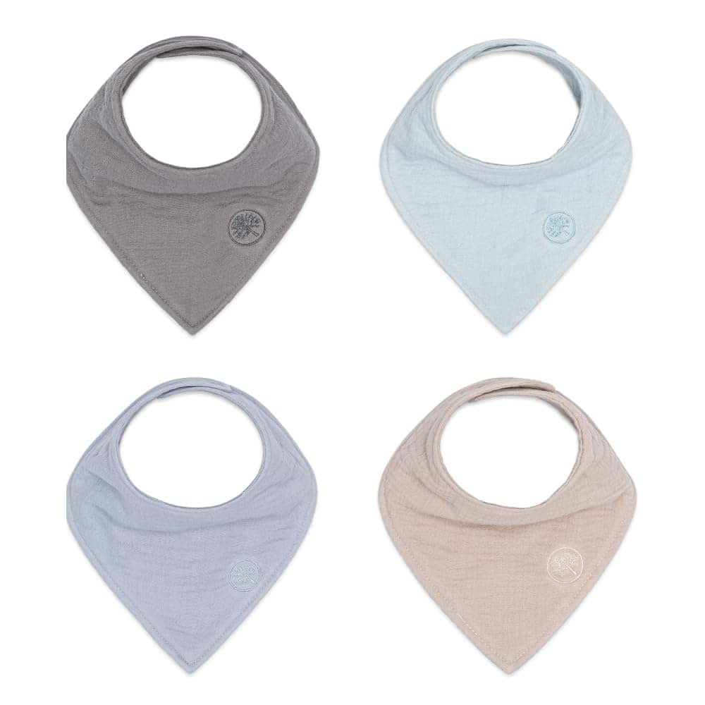 The Good Baby Parker Baby Co. Soft Muslin Bandana Bibs for Baby, 4-Pack | Absorbent cotton muslin bibs for feeding