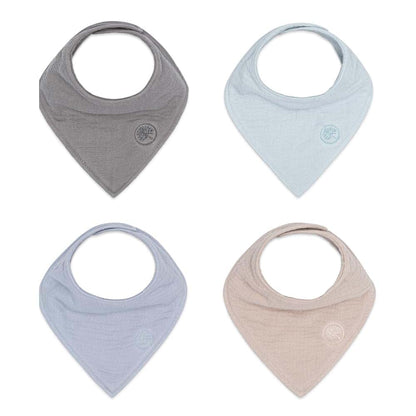 The Good Baby Parker Baby Co. Soft Muslin Bandana Bibs for Baby, 4-Pack | Absorbent cotton muslin bibs for feeding