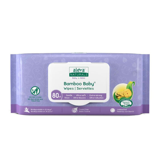 Aleva Naturals Bamboo Baby Wipes - 80 Count