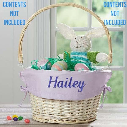Personalization Universe Personalized Classic Easter Basket – Embroidered Soft Lavender Basket Liner – Custom Kids (photo 2)