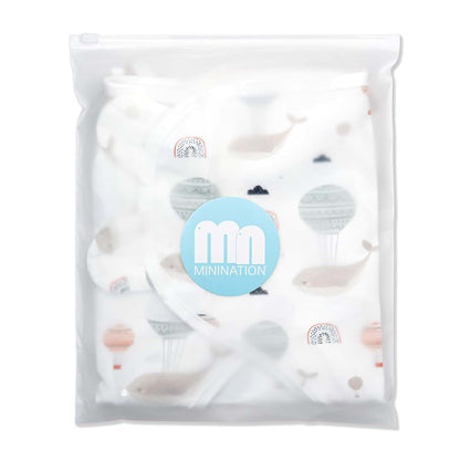 Minination Infant Baby Swaddle Blanket With Zip Closure In SkyWhales Print (photo 3)