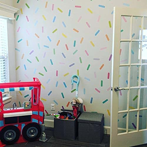 Wall Dressed Up Pastel Rainbow Sprinkles Wall Stickers (photo 4)