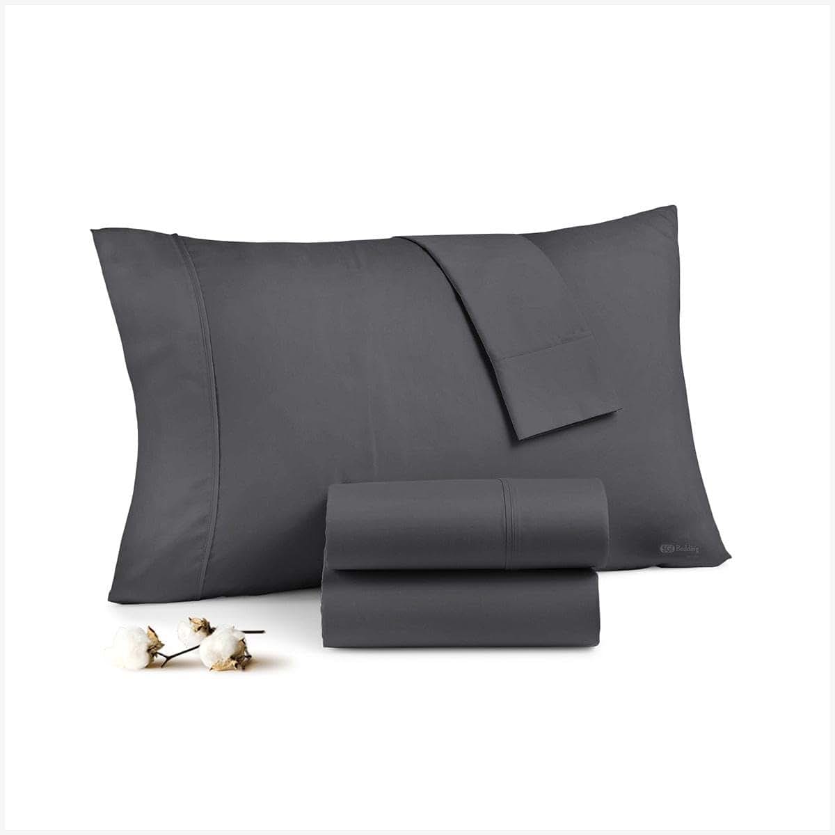 SGI Toddler Pillowcase Set in Dark Grey Egyptian Cotton
