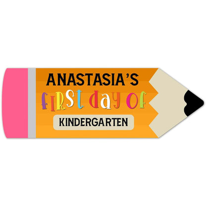Soul Décor Personalized First Day of School Sign, Custom Pencil 1st Day of School Board- 1st Day of Kindergarten