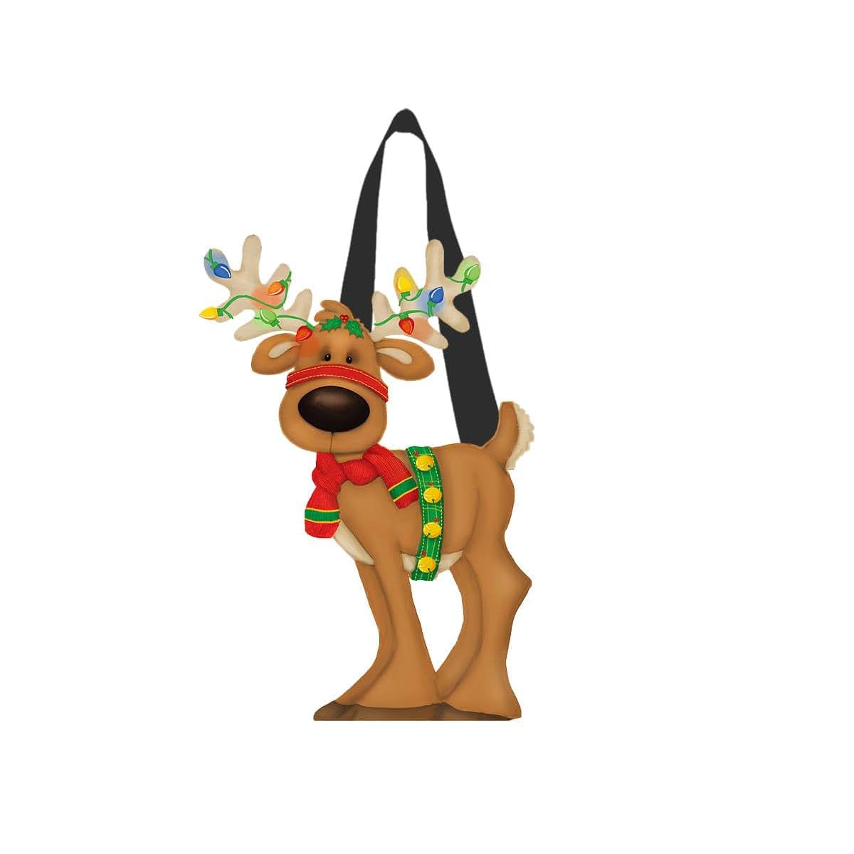 Briarwood Lane Christmas Door Hanger 21x11 Reindeer in Lights