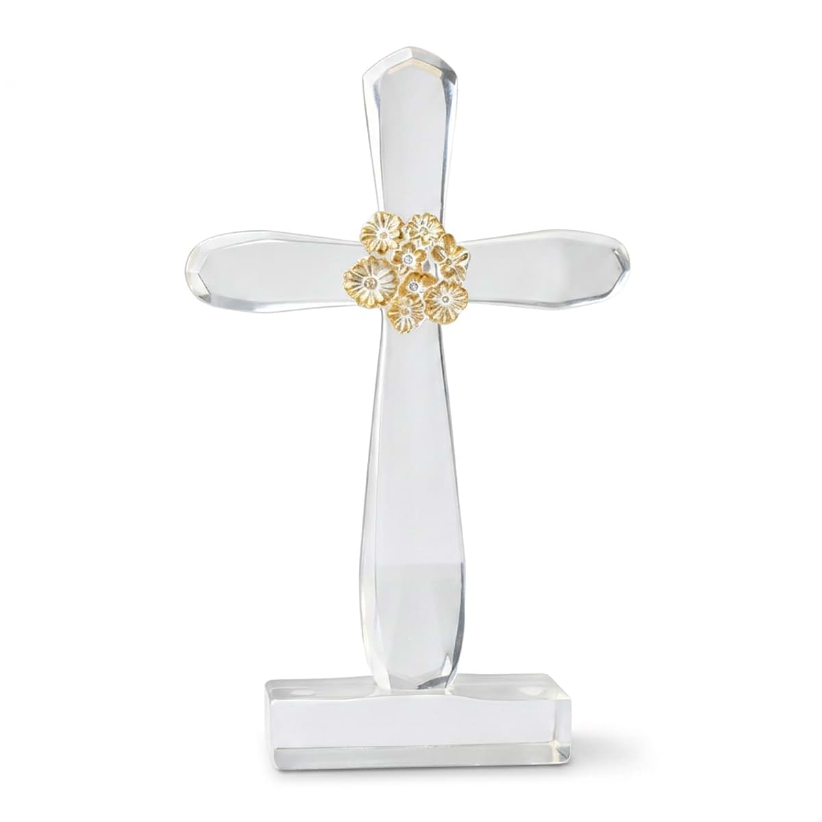Zhao Xiang Standing Cross Decor, Clear Resin Baptism Gift