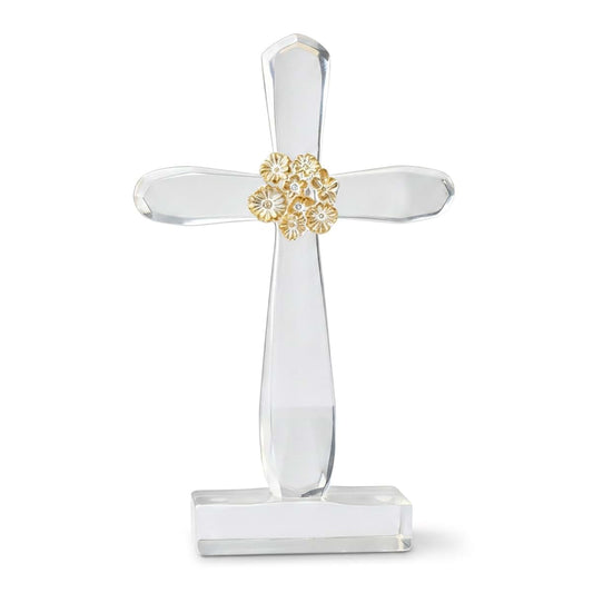Zhao Xiang Standing Cross Decor, Clear Resin Baptism Gift