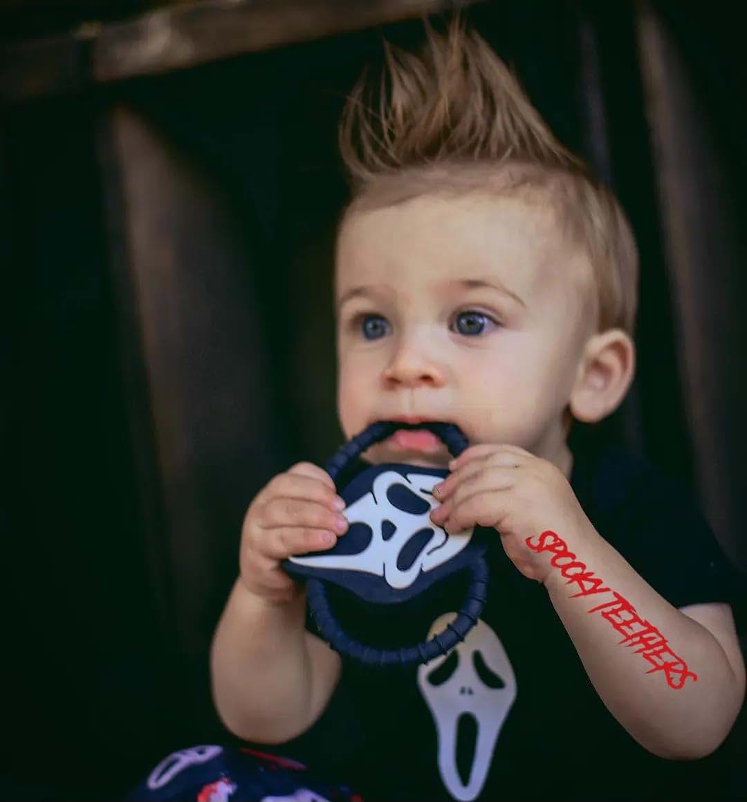 Highway 25 Designs Spooky Teethers Halloween Horror Gothic Baby Teething Ring Toys – Grim Reaper Ghost Teether for (photo 3)