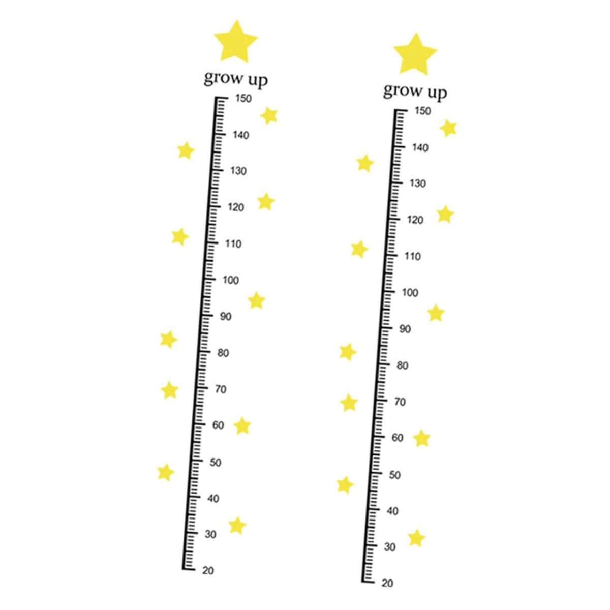 Star Design Growth Chart Sticker for Kids' Room Decor