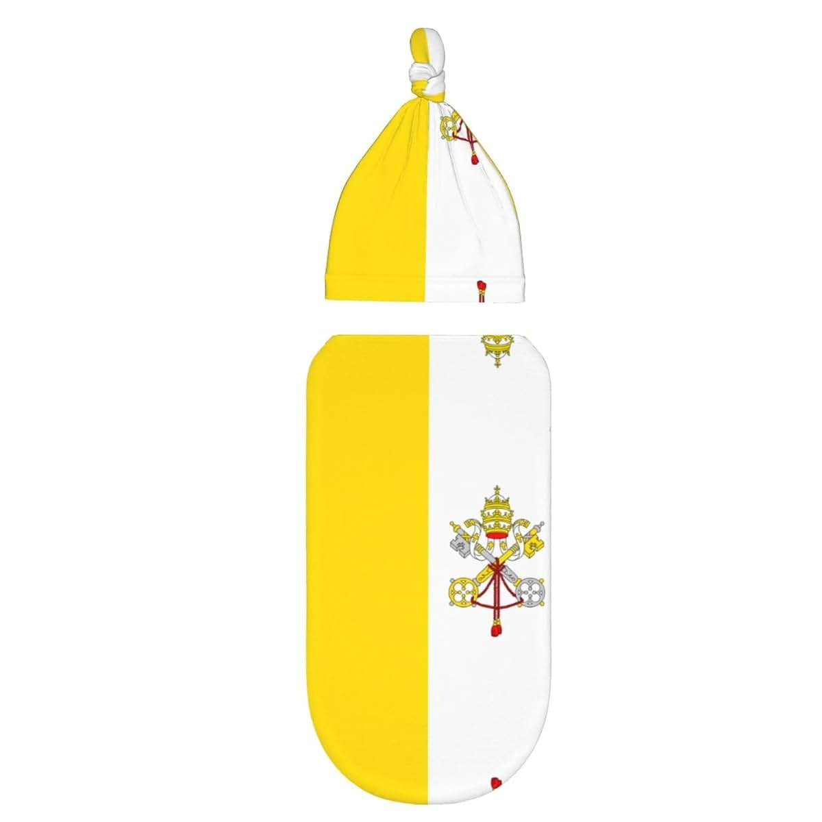 BabyOneStop Vatican Flag Newborn Swaddle Wrap Set With Matching Beanie