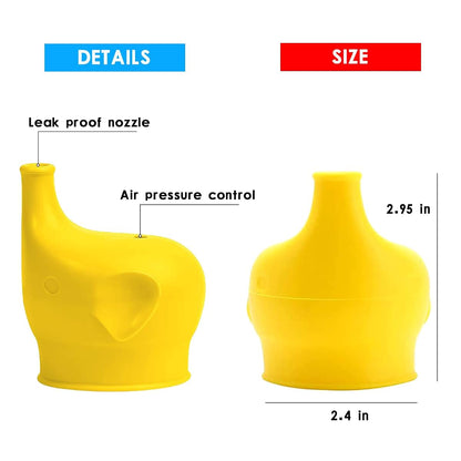 Yagote Silicone Sippy Cup Lids, 5 Packs Elephant Spill-Proof Sippy Cup (photo 2)