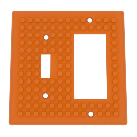 Aunt Lo's Supply Co Building Brick Light Switch Cover Plate - Compatible with Standard Construction Blocks - Double