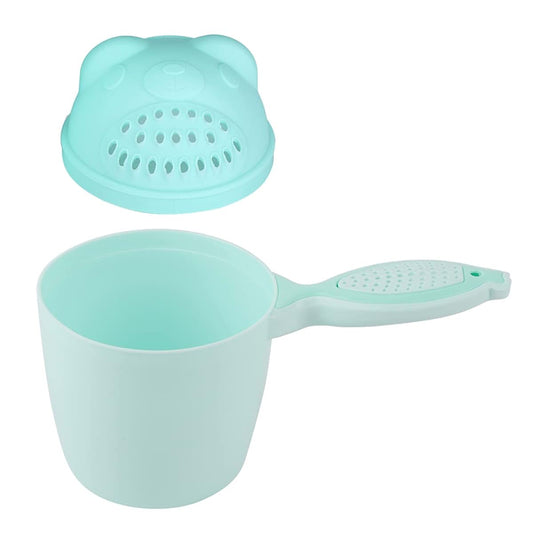 Yechiry Baby Shampoo Cup with Fish Handle, Green PP Rinse Cup for Kids