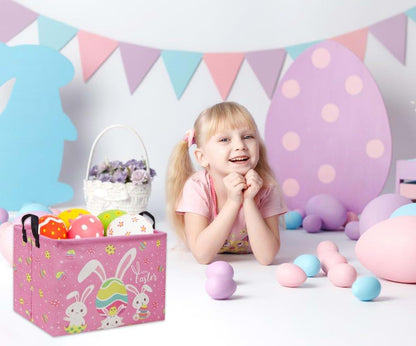 DDBASKET Rectangular Pink Bunny Storage Bin