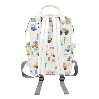 YallLocoMo Personalized Diaper Bag Backpack Gift Cute Transport Car Pattern Convenient and Durable: Waterproof (photo 2)
