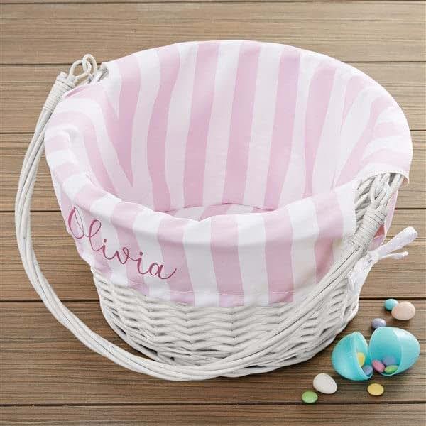 Personalization Universe Personalized Delicate Stripes Easter Basket (photo 3)