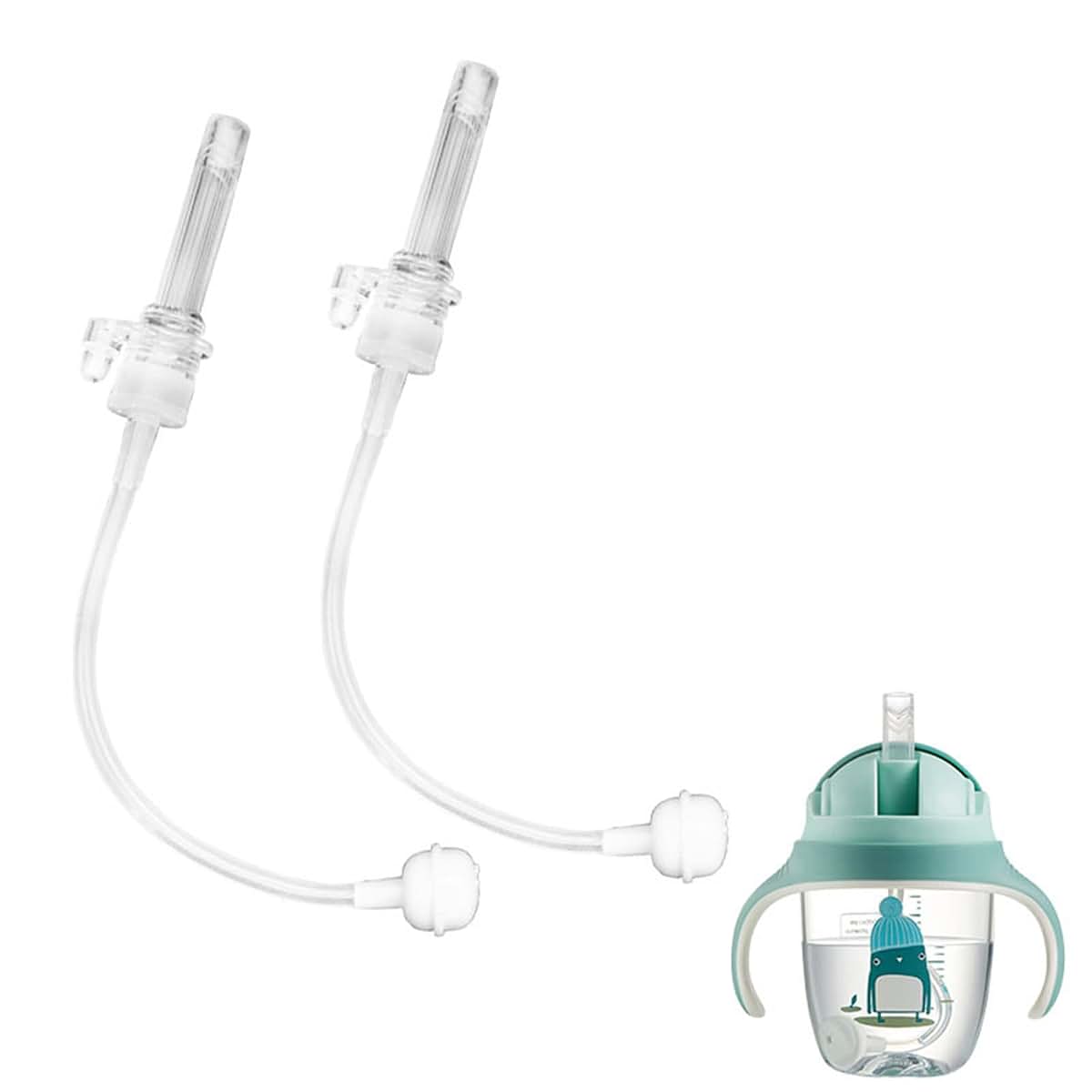 QERPON Baby Feeding Accessories Water Cup Straw Silicone Drink Bottle Replacement (photo 4)