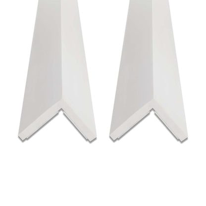 Outwater White 3" X 3" Styrene Angle Wall Corner Protector, 2 Pack