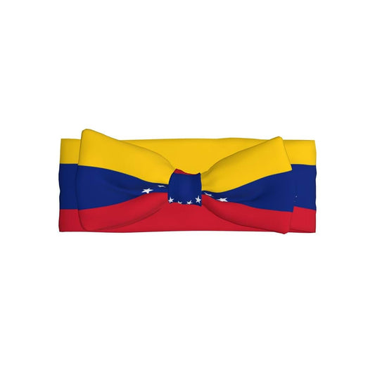 WZYCWB Flag of Venezuela Bow headband, children's elastic bow hair accessories, 0-6 months, hair bows for newborns