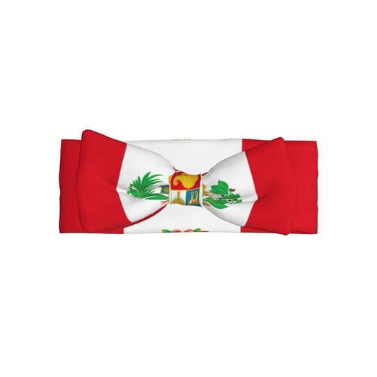 vghkeih Flag of Peru Baby Bow Headband for Girls 0-6 Months - Soft Stretchable Knit Headwrap for Newborn Infant