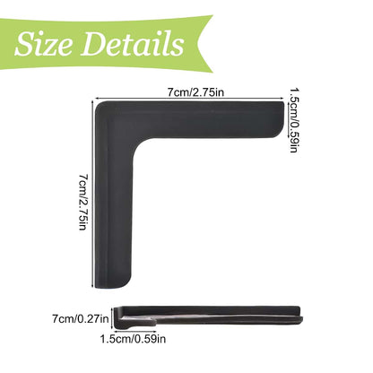 UFURMATE Window Corner Guards, 8-Pack L-Shaped Silicone Bumper Edge Protectors, Black