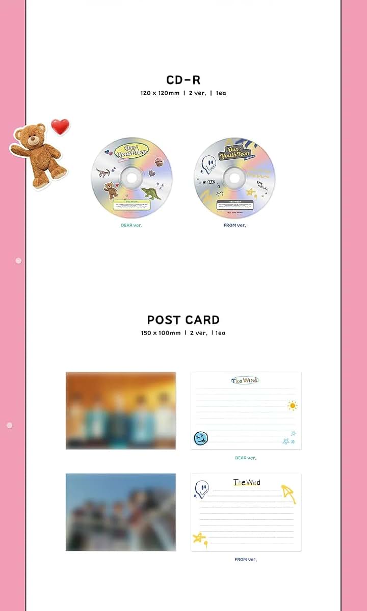 THE WIND [OUR : YOUTHTEEN] 2nd Mini Album DEAR + FROM 2 Version Set with First Press Poster