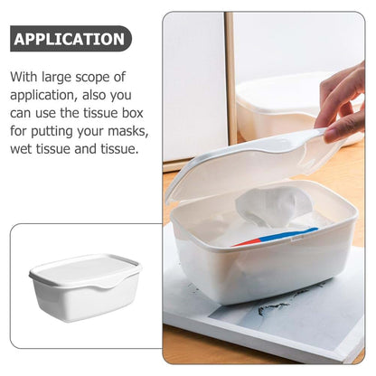 MAGICLULU Wet Tissue Box with Lid, Plastic Wipes Dispenser, 7.08 x 5.23 x 2.95 Inches, White