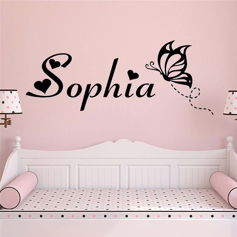Jifu Personalized Custom Name Butterfly Wall Sticker For Nursery