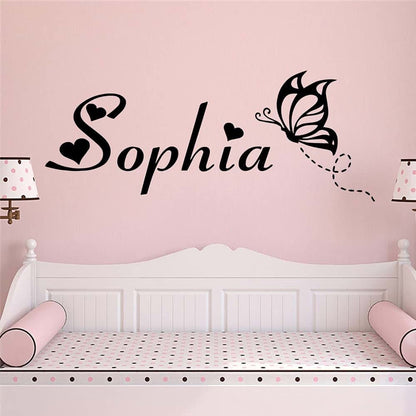 Jifu Personalized Custom Name Butterfly Wall Sticker For Nursery