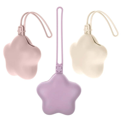 Truzoig 3 Pcs Multicolor Silicone Pacifier Holder Cases for Diaper Bag with Leash