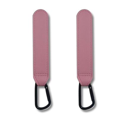 Berhapy Stroller Hooks - 2 Pack Pink Clips With Self-Locking Buckle