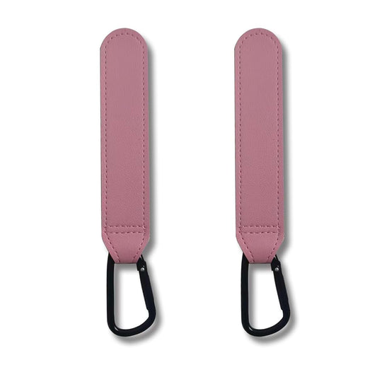 Berhapy Stroller Hooks - 2 Pack Pink Clips With Self-Locking Buckle