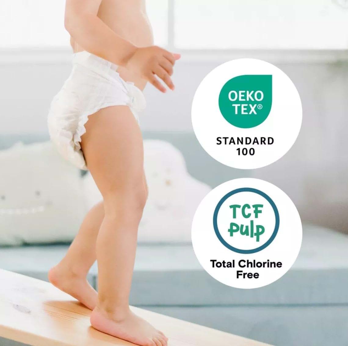 Kudos Cotton-Lined Chlorine-Free Diapers Size 4, 52 Count