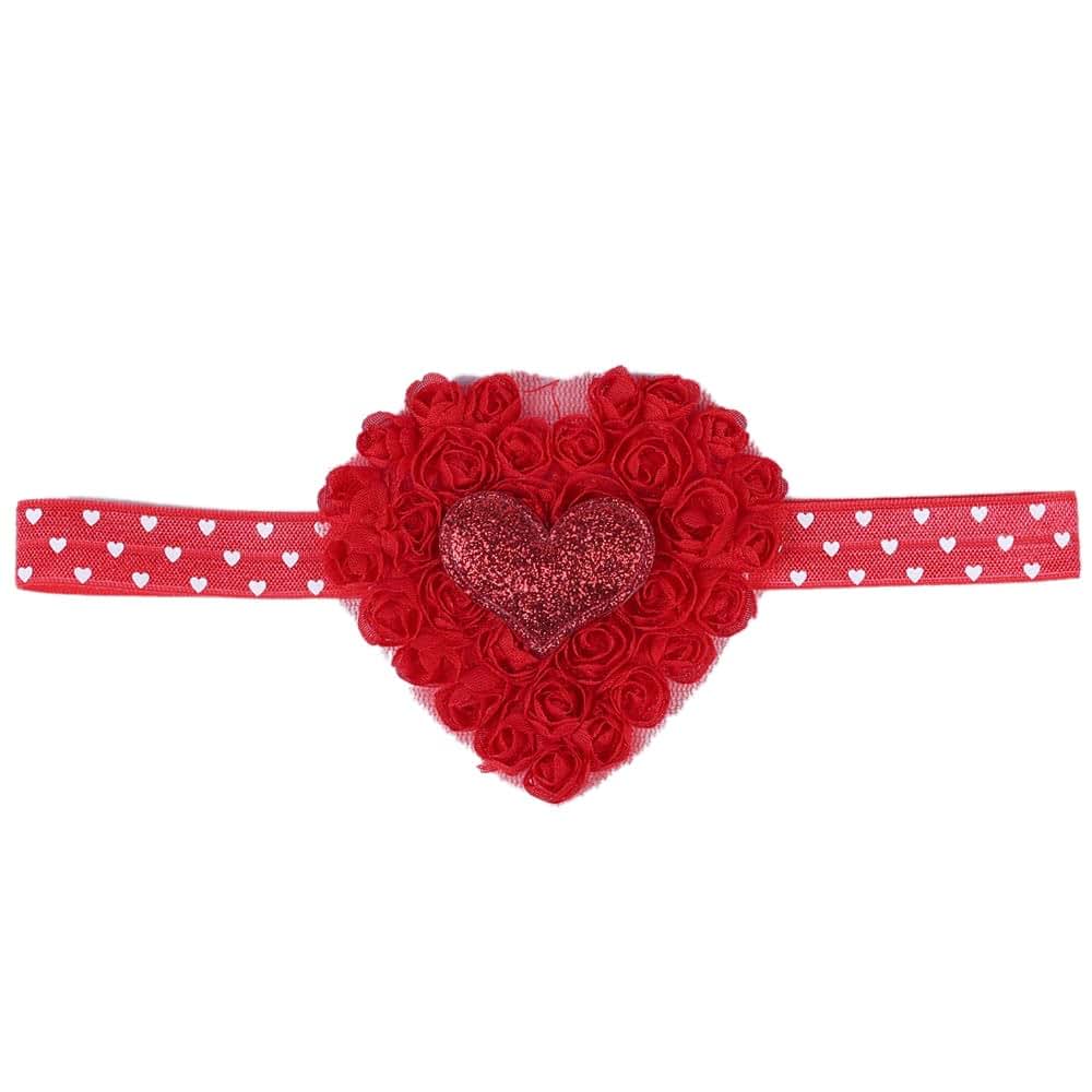 DDNFO Valentine's Day Baby Rose Heart Headband