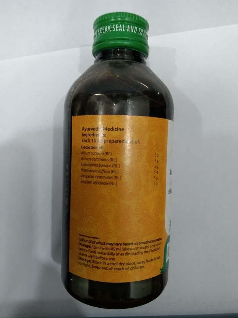 Vaidyaratnam Lasunairandadi-Kashayam Pack of 2 (2 * 200ml) (photo 3)
