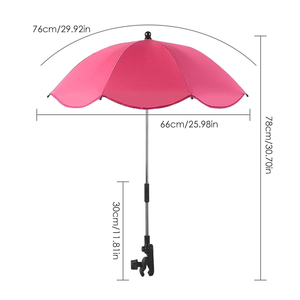 Alasse Toddler Stroller Parasol With Adjustable Clamp (photo 2)