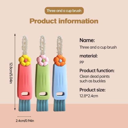 3-in-1 Multifunctional Cup Lid Gap Cleaning Brush