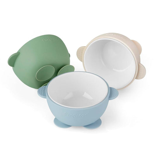 PandaEar Ceramic Baby Bowls With Silicone Sleeves