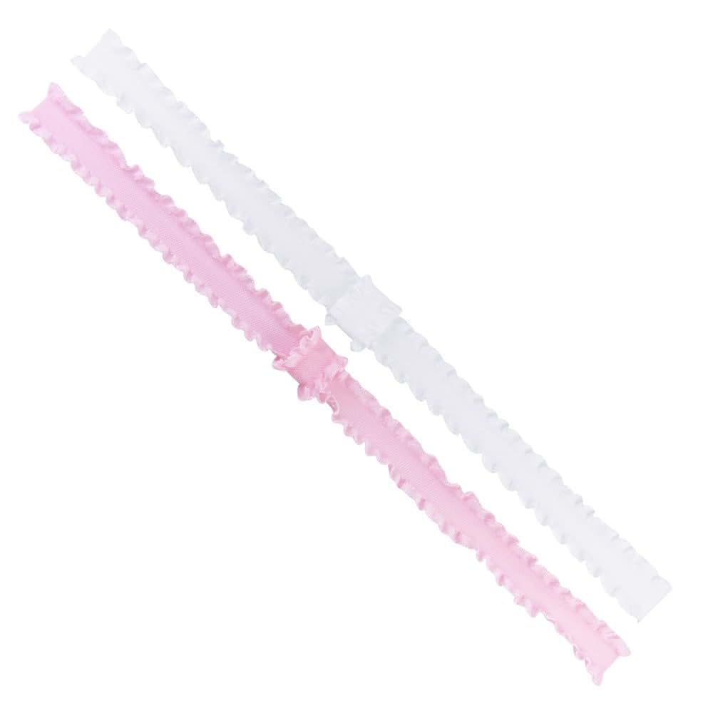 Wee Ones Baby Girls' Ruffle Edge Satin Headbands
